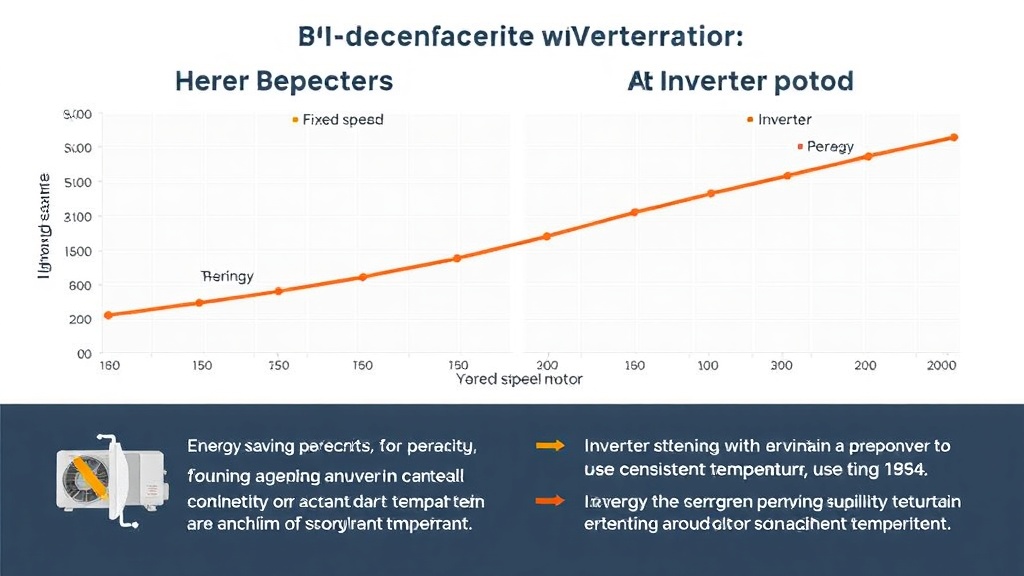 정속형과 인버터의 시간에 따른 전력 소비 패턴 비교 그래프